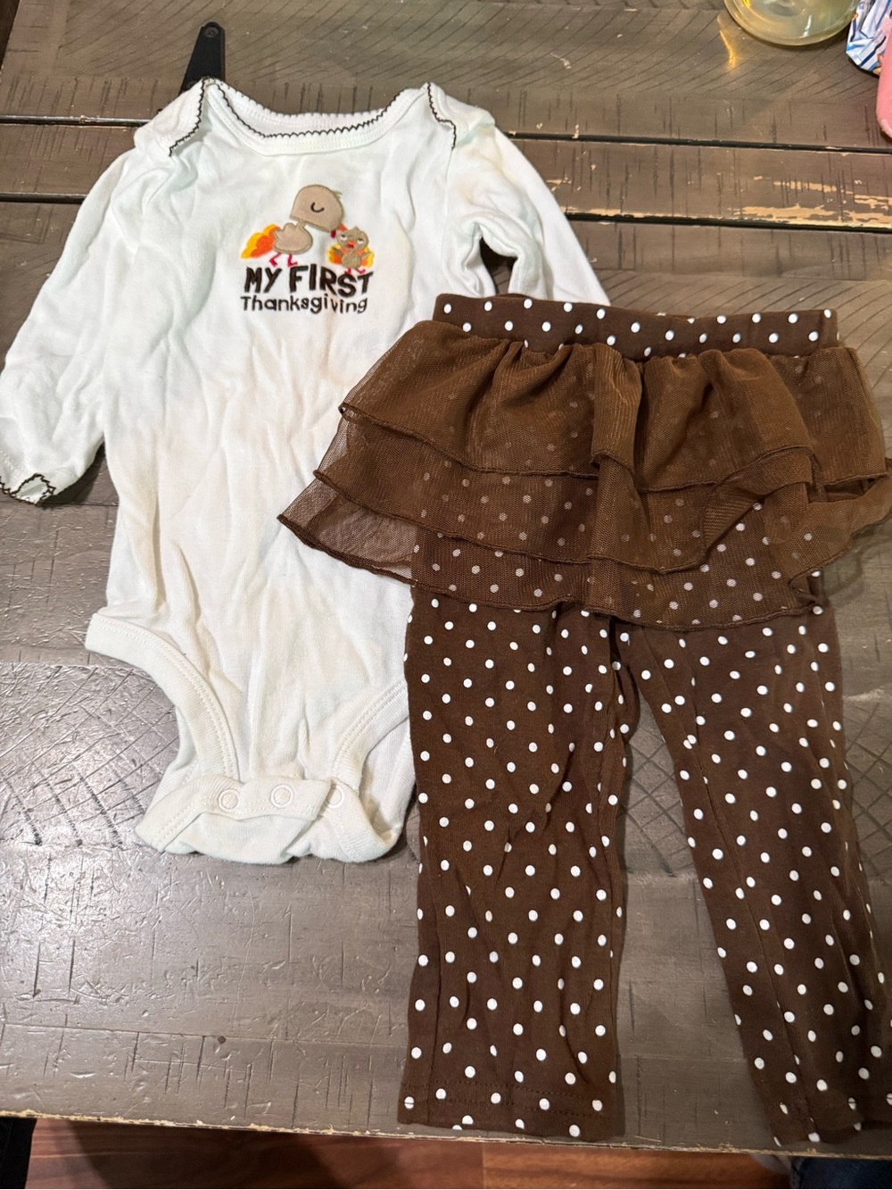 Carter's Brown and White Polka Dot Baby One-Piece
